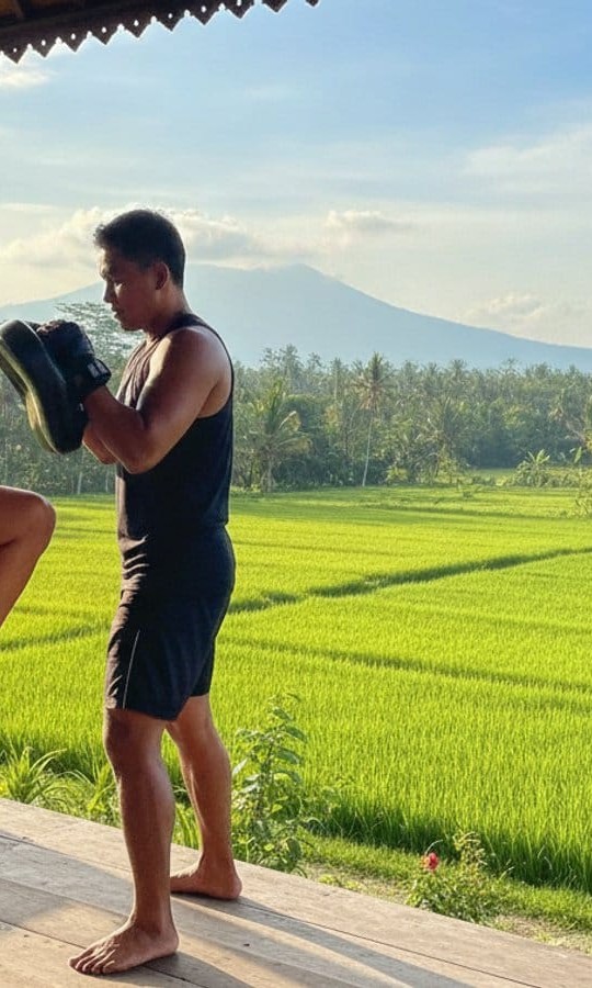 Private Muay Thai training at a villa in Bali